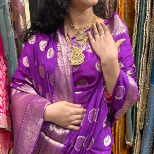 Chiniya Banarasi Silk Saree with Chand Zari Work